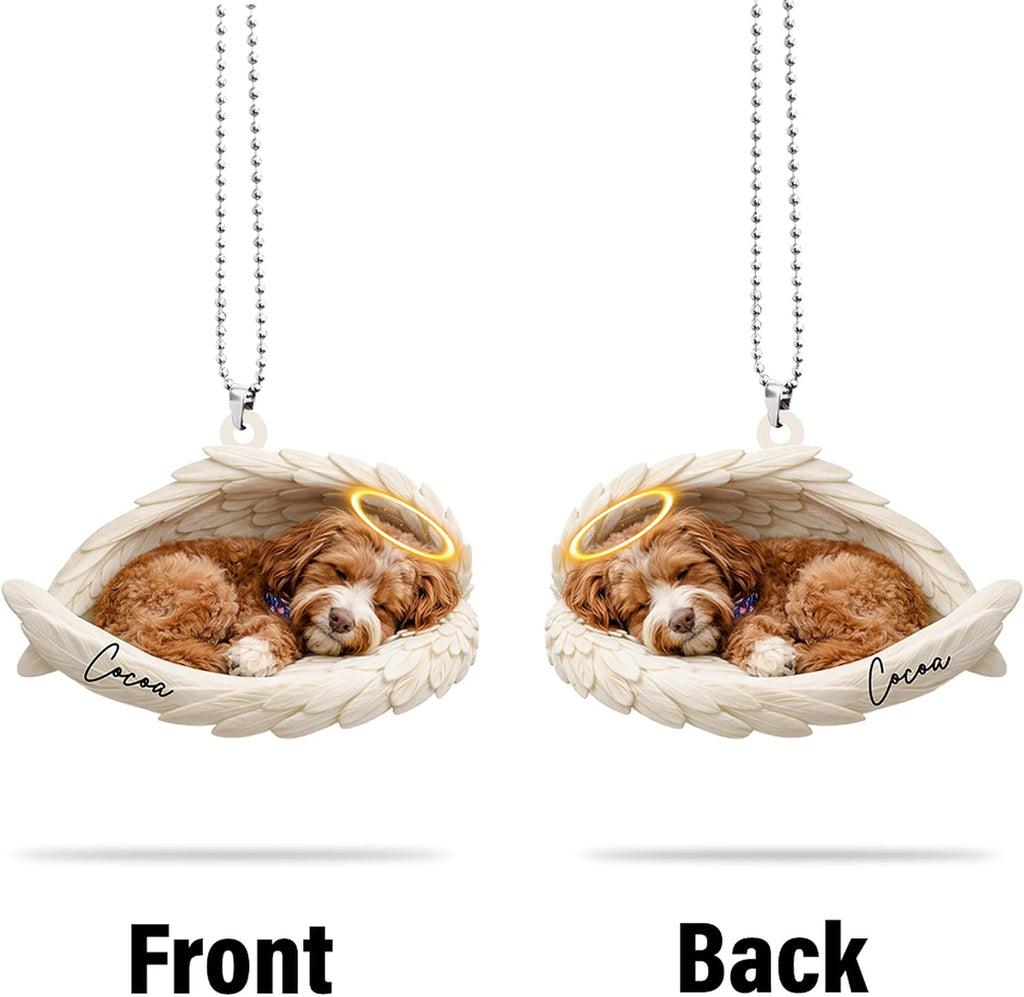 Personalized Dog Memorial Acrylic Car Ornament Custom Photo Pet Memorial Ornament with Dog Name – Personalized Pet Memorial Ornament Photo Memorial Christmas Ornament