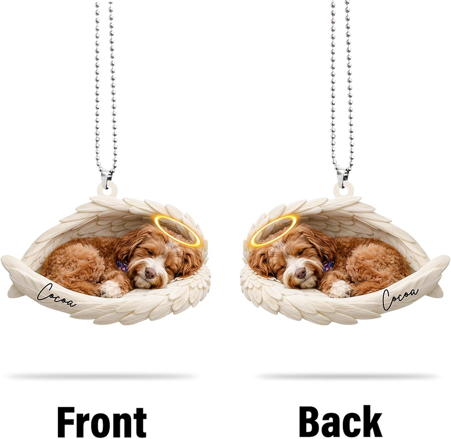 Personalized Dog Memorial Acrylic Car Ornament Custom Photo Pet Memorial Ornament with Dog Name – Personalized Pet Memorial Ornament Photo Memorial Christmas Ornament