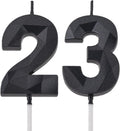 2 inch Black 23 Birthday Candles, 3D Diamond Number 23rd Cake Topper for Boys Girls Birthday Party Decorations Theme Party