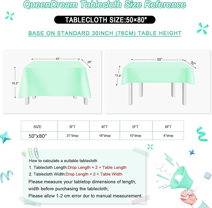 Tablecloth Birthday Party Decorations: 50x80 Inch Sequin Tablecloth Lake Green Drapes Glitter Fabric Wedding Ocean Mermaid Events Table Overlay