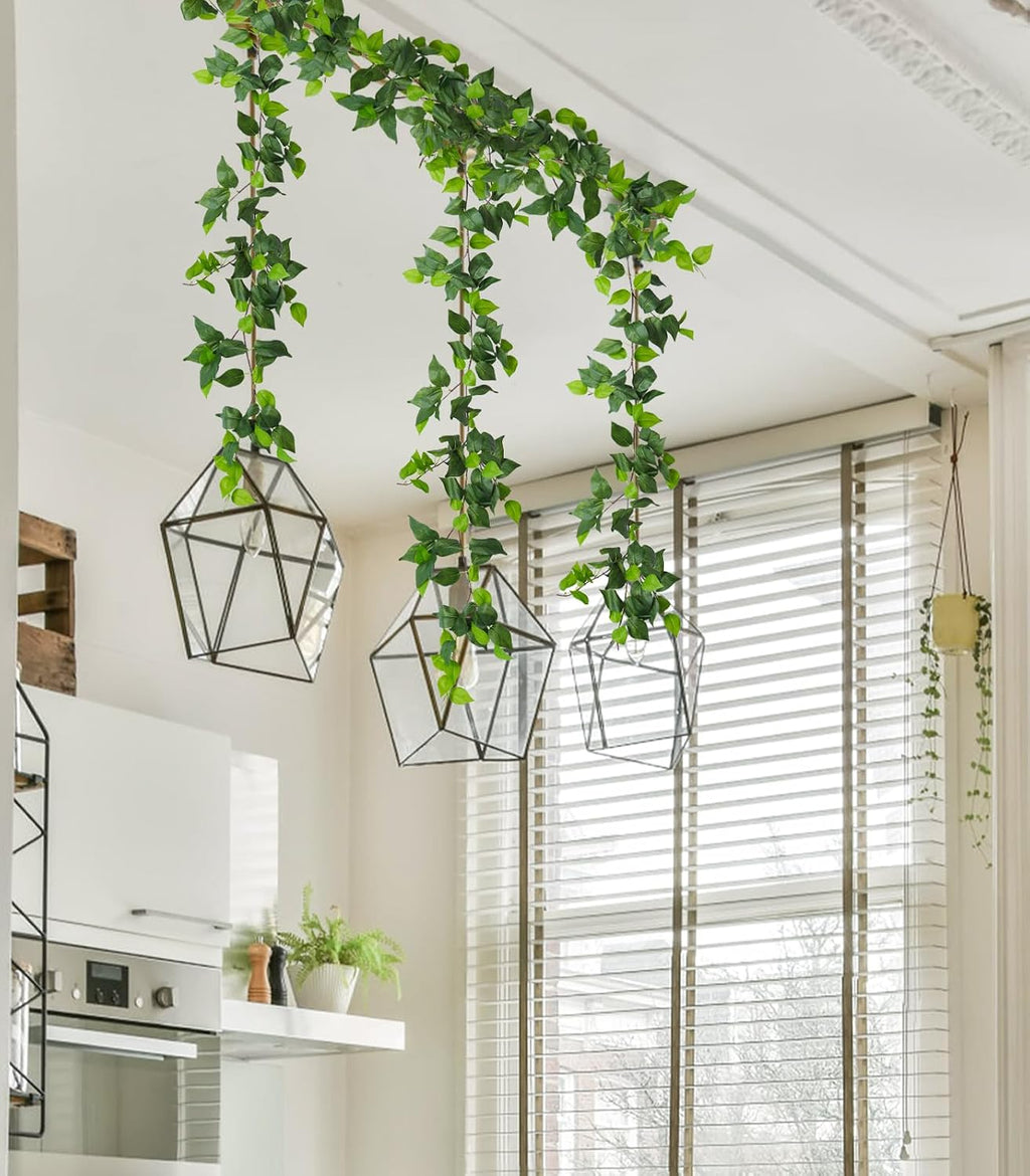 recutms 6pc fake vines artificial ivy garland silk, package contents