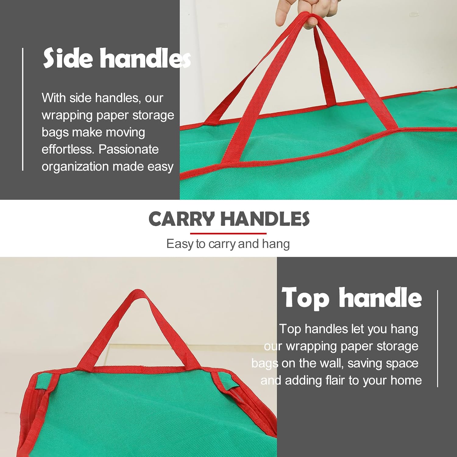 Wrapping Paper Organizer Storage Bag Containers, 41 Inch Gift Wrapping Organizer Storage, Stores up to 25 Rolls 2” Diam, Green