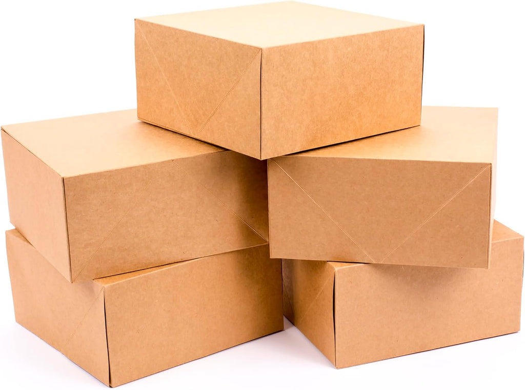 Hallmark 8" Gift Boxes (; Square Kraft) for Valentine's Day, Birthdays, Crafts and More, 5 Count (Pack of 2)