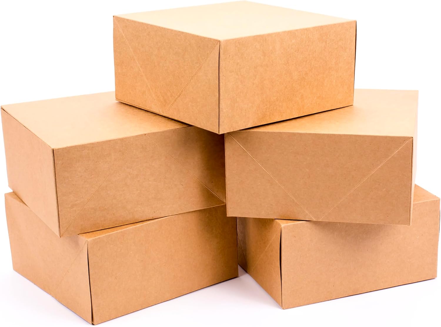 Hallmark 8" Gift Boxes (; Square Kraft) for Valentine's Day, Birthdays, Crafts and More, 5 Count (Pack of 2)
