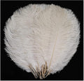 YAKRUNA 30PCS White Ostrich Feathers for Centerpieces for Wedding Birthday Gatsby Party, 12-14 Inches Bulk Decorative Plumes for Vase & Table & Christmas Tree Decor (30-35cm, White)