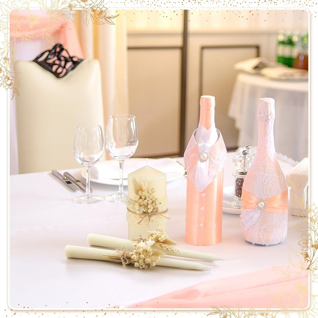 Conelist 3 Pcs Wedding Unity Candles for Wedding Ceremony Gift 6.3" Pillar and 9.8'' Taper Candles Set for Reception and Ceremony Events Decor(Rustic Style)