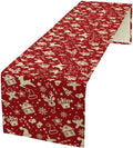 Christmas Table Runner,Seasonal Winter Deer Table Decoration Snowflake Table Cloth Kitchen Dining Table Decoration for Home Party Decor 13x70 Inch