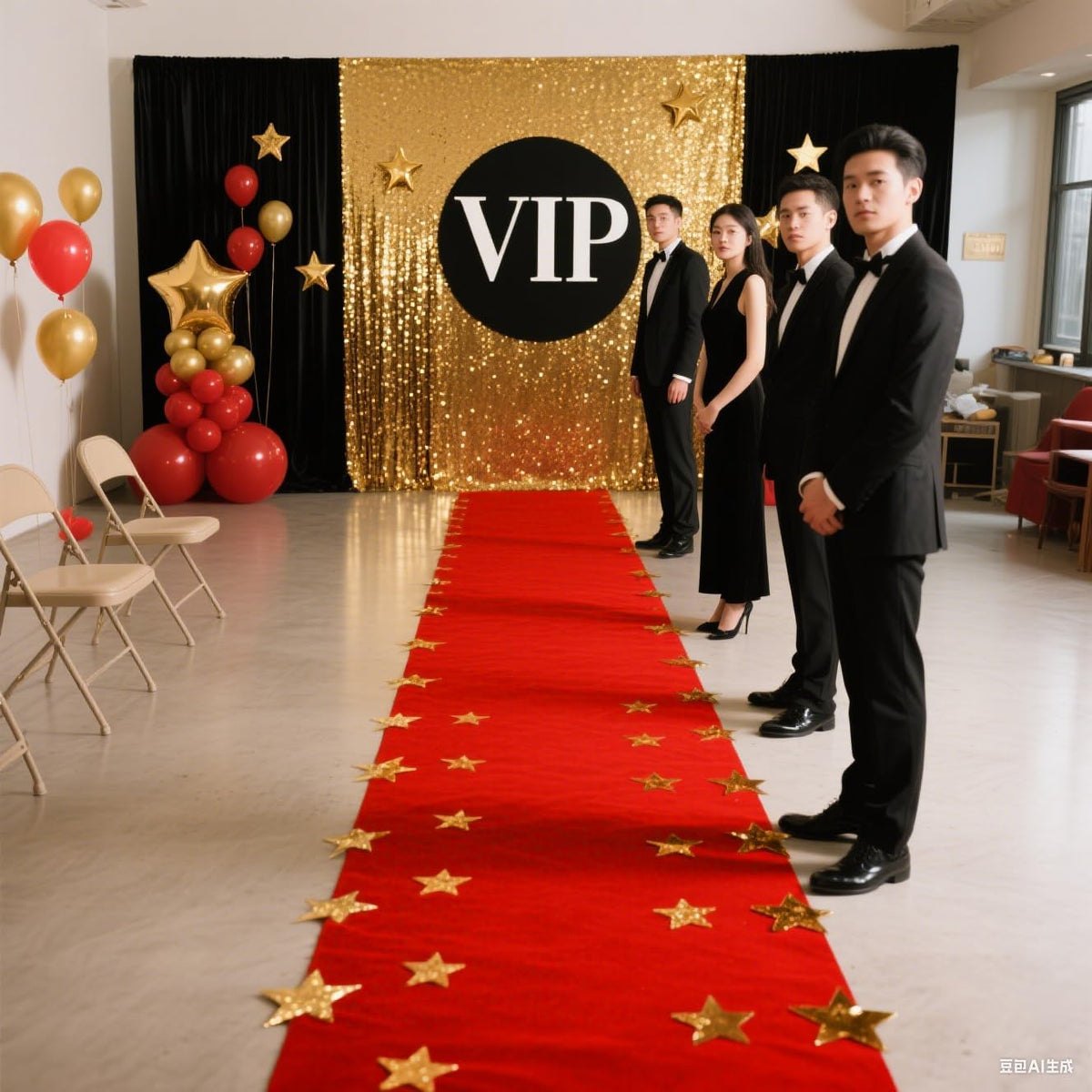 Extra Thick 3x10Ft Red Carpet Runner for Party, Non-Slip TPR Backing Aisle Ru...