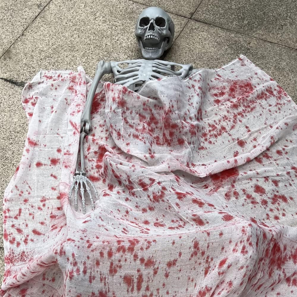 Wocst 5.4Ft/165cm Halloween Skeleton Full Body Life Size Human Bones with Mov...