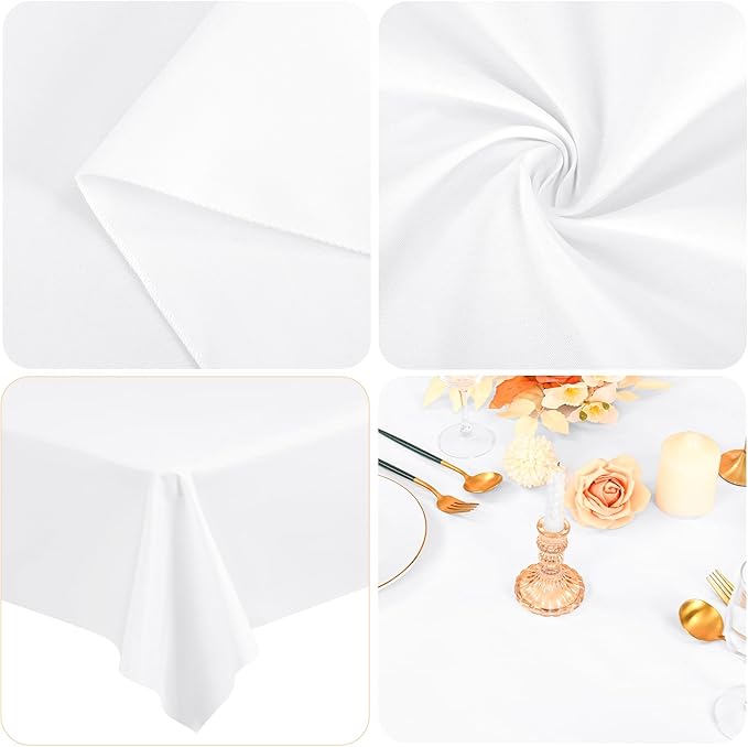 fani 12 Pack Square Tablecloth 52 x 52 Inch, White Tablecloth for Square Table, Washable Polyester Table Cloth, Fabric Table Cover for Wedding Parties Restaurant Buffet