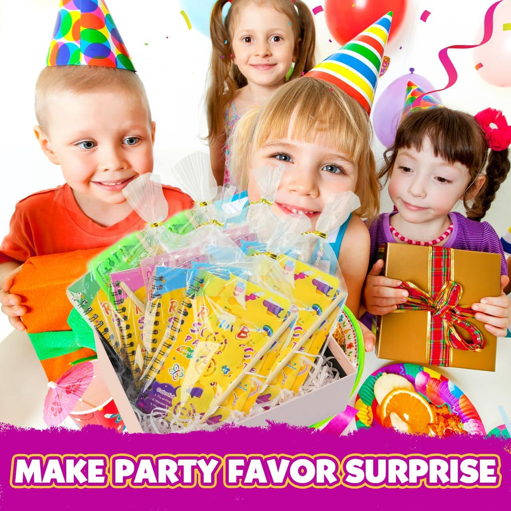 Party Favors for Kids 4-8-12: 24 Pack Scratch Rainbow Art Crafts Notebook, Coloring Book Goodie Bags Stuffers Kit, Bulk Birthday Gift Classroom Prizes Girl Boy Toddler