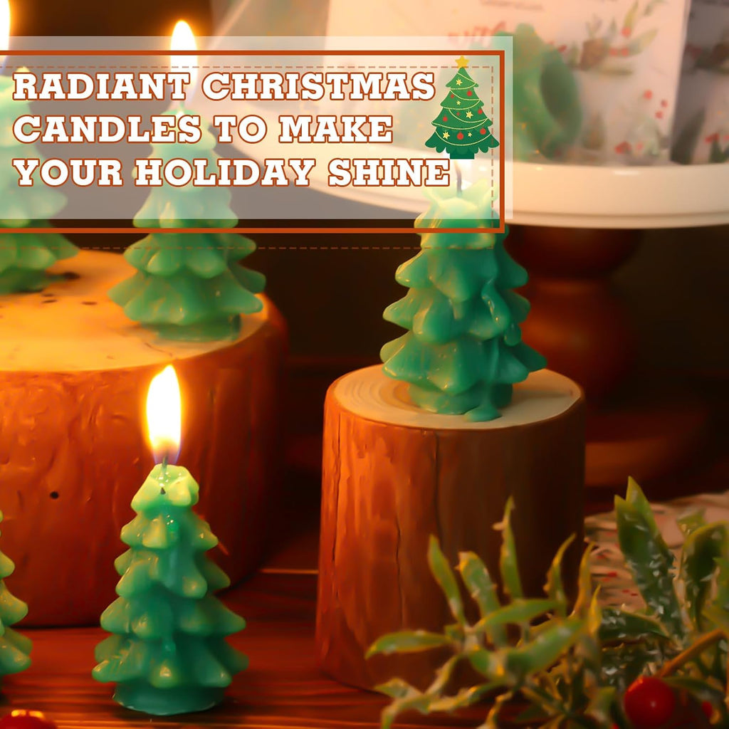 Conelist 24 Sets Christmas Party Favors Christmas Tree Soy Wax Candles with Organza Bag and Cards Bulk Portable Party Favors Xmas Gifts for Guest Celebration Supplies Decor