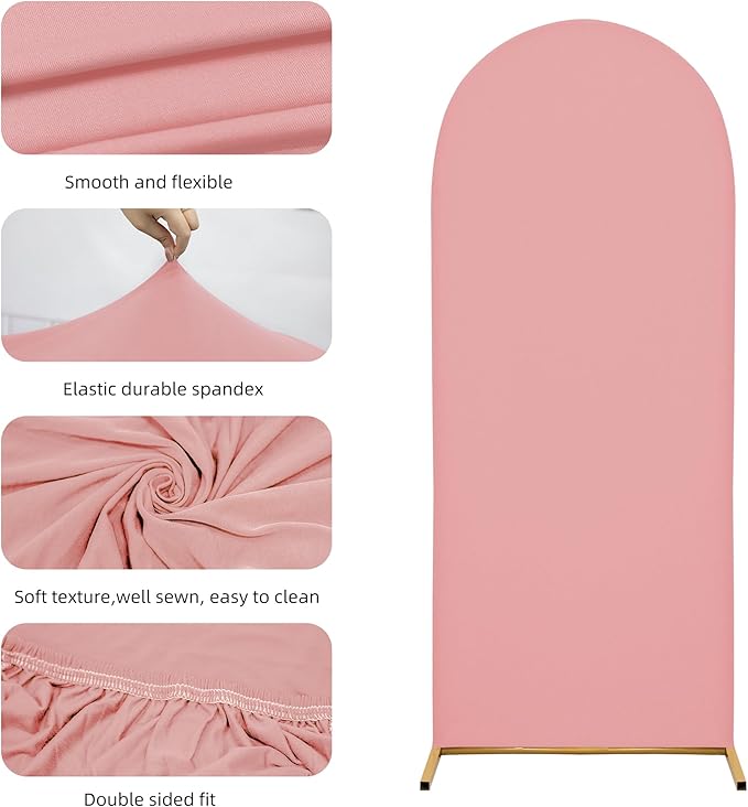 Wedding Arch Cover 6FT Arch Backdrop Cover Spandex Fitted Arch Cover for Round Top Chiara Backdrop Stand Covers for Wedding Birthday Party Baby Shower Banquet Ceremony Decoration
