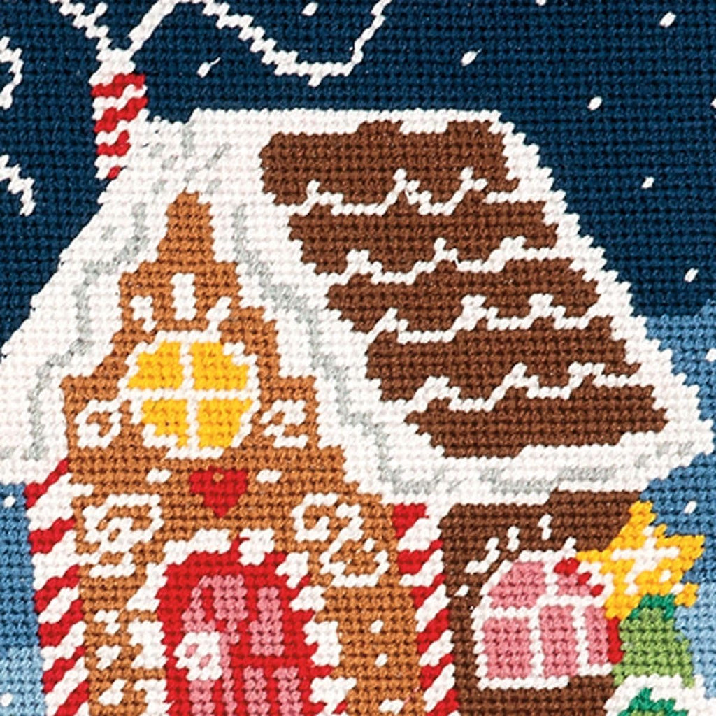 Lillian Vernon Needlepoint Personalized Christmas Stocking | Gingerbread , Christmas, Wool with Cotton, 9 1/2" x 17"