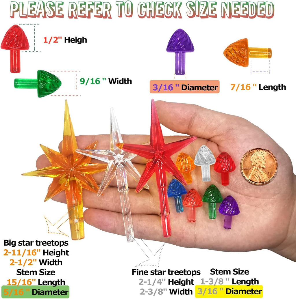 Replacement Lights Bulbs for Ceramic Christmas Tree Ornaments,Ice Cream Shape Light up Medium Twist Pegs Accessories for Ceramic Craft Project