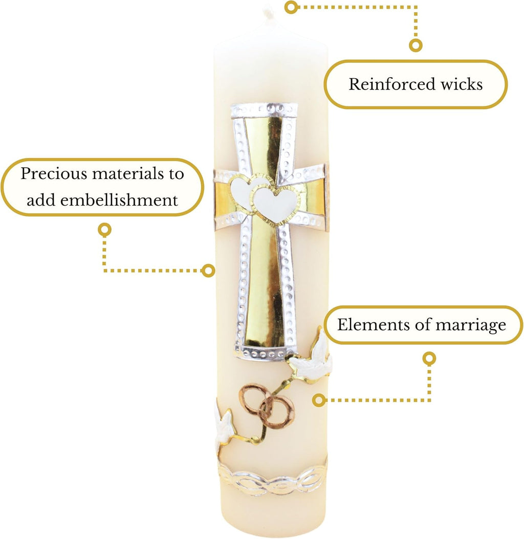 Authenthic Unity Candles for Wedding Ceremony Set Made by Mexican Artisans at La Villa de Guadalupe | Wedding Candles for Ceremony | Unity Candle Set | Memorial Candle for Weddin Ceremony
