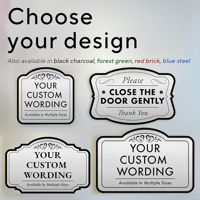 Custom Decorative Metal Signs, Personalized Aluminum Driveway Sign, Waterproof Made In USA - Metallic Silver 10x7 In