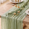 3 Pack Sage Green Cheesecloth Table Runner 120 Inch 10FT Cheese Cloth Runners for Baby Shower, Boho Decor, Wedding Decoration, Jungle Theme Party