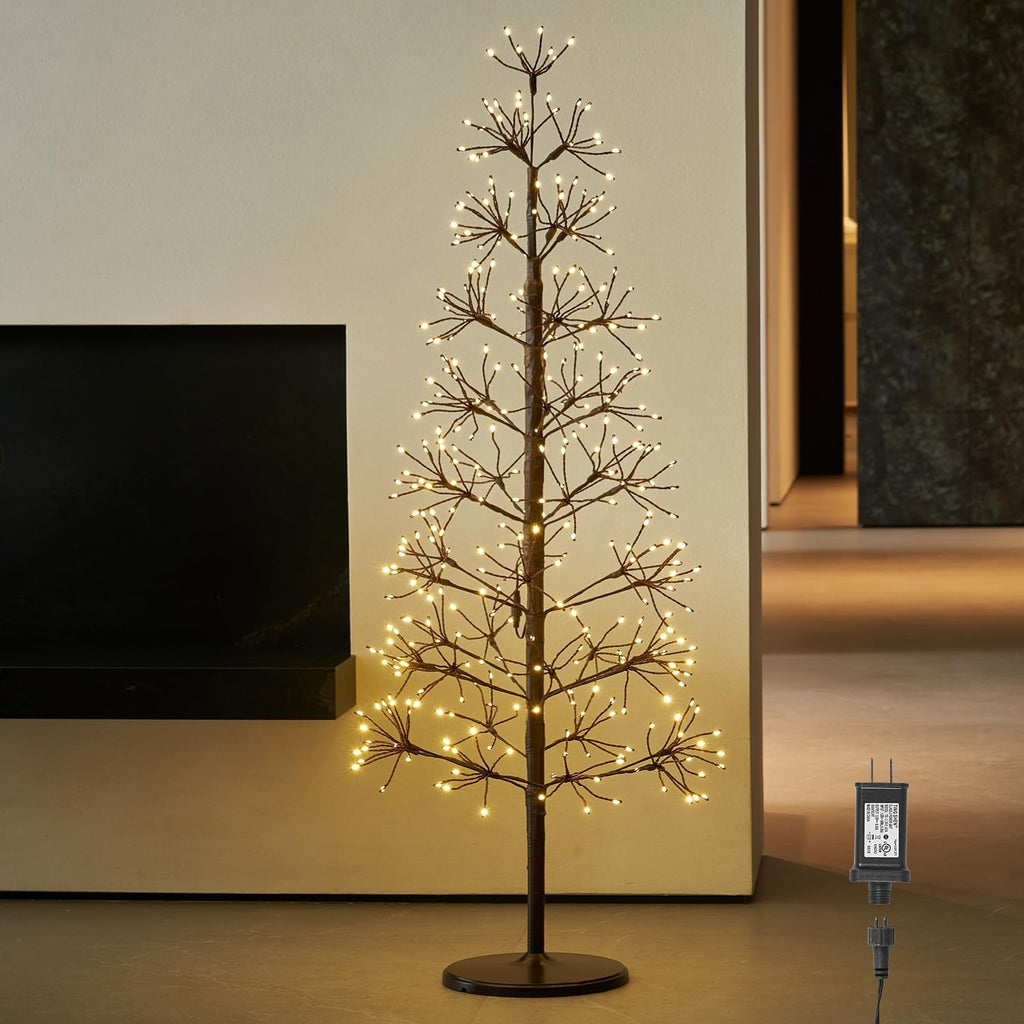 hairui lighted brown starburst tree with 368l warm, main product view