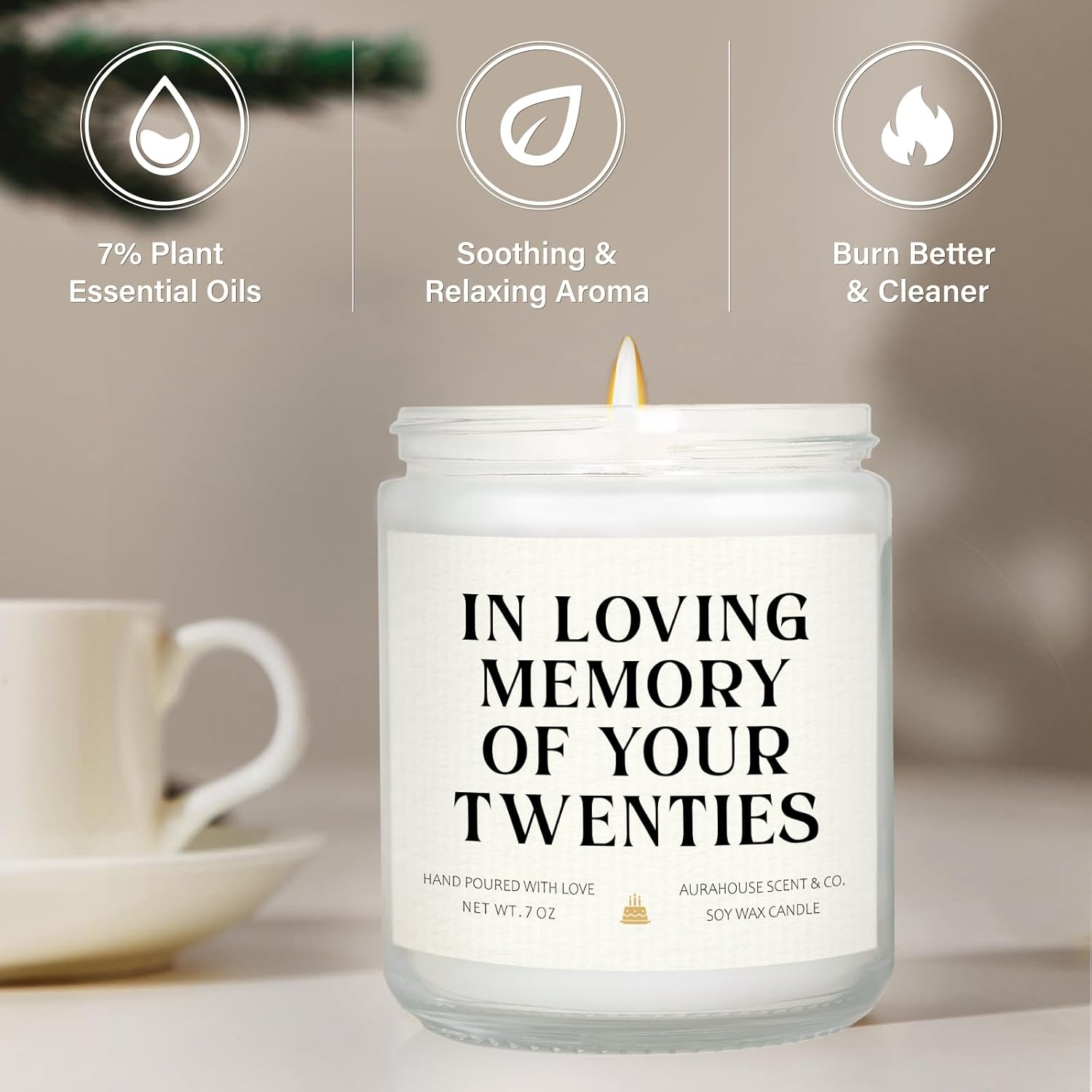 Aurahouse 30th Birthday Gifts for Women Men, in Loving Memory of Twenties Birthday Candle, Handmade, 1996 30th Birthday Decorations for Her Him, 30 Year Old Bday Gifts for Friend Sister Wife Husband