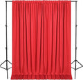 DWCN 10x7 FT Red Backdrop Curtains for Parties, Photography Backdrop Drapes with Rod Pockets for Wedding Decorations Stage Birthday Family Gatherings, 2 Panels 5ft x 7ft