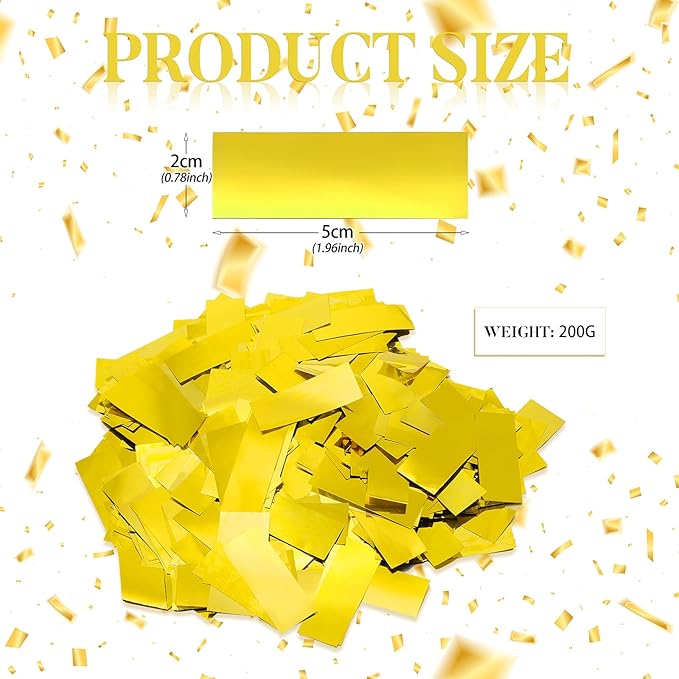 Sumind 200 Grams Gold Silver Large Metallic Confetti Rose Glitter Throwable Table Scatter Foil Confetti for Wedding Birthday Party Baby Shower Graduation Christmas Celebrations(Gold)