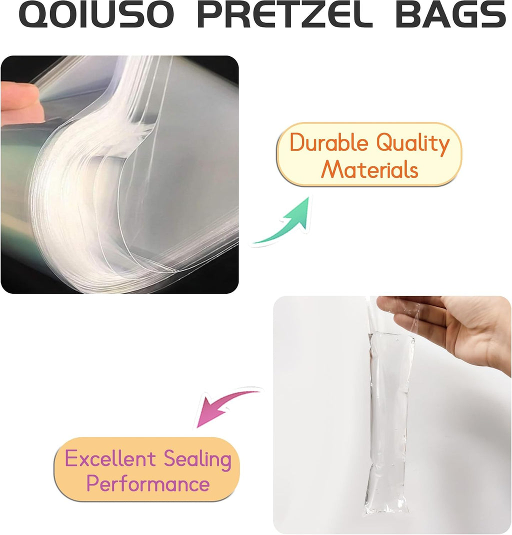 100 Pcs Self Sealing Cellophane Bags: 2x10 Inches Clear Pretzel Rod Resealable Pretzels Individual Bags for Packaging ICY Candy Treat Popsicle Cookies