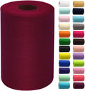 Burgundy Tulle Fabric Rolls 6 Inch by 100 Yards (300 feet) Fabric Spool Tulle Ribbon for DIY Burgundy Tutu Bow Baby Shower Birthday Party Wedding Decorations Christmas Craft Supplies