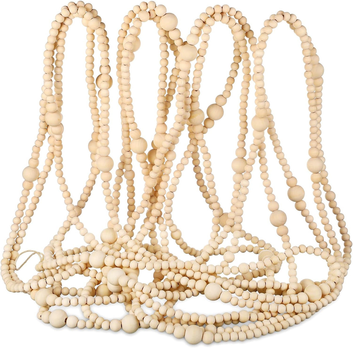 fairysandy 49.2 ft wood bead garland rustic christmas, main product view