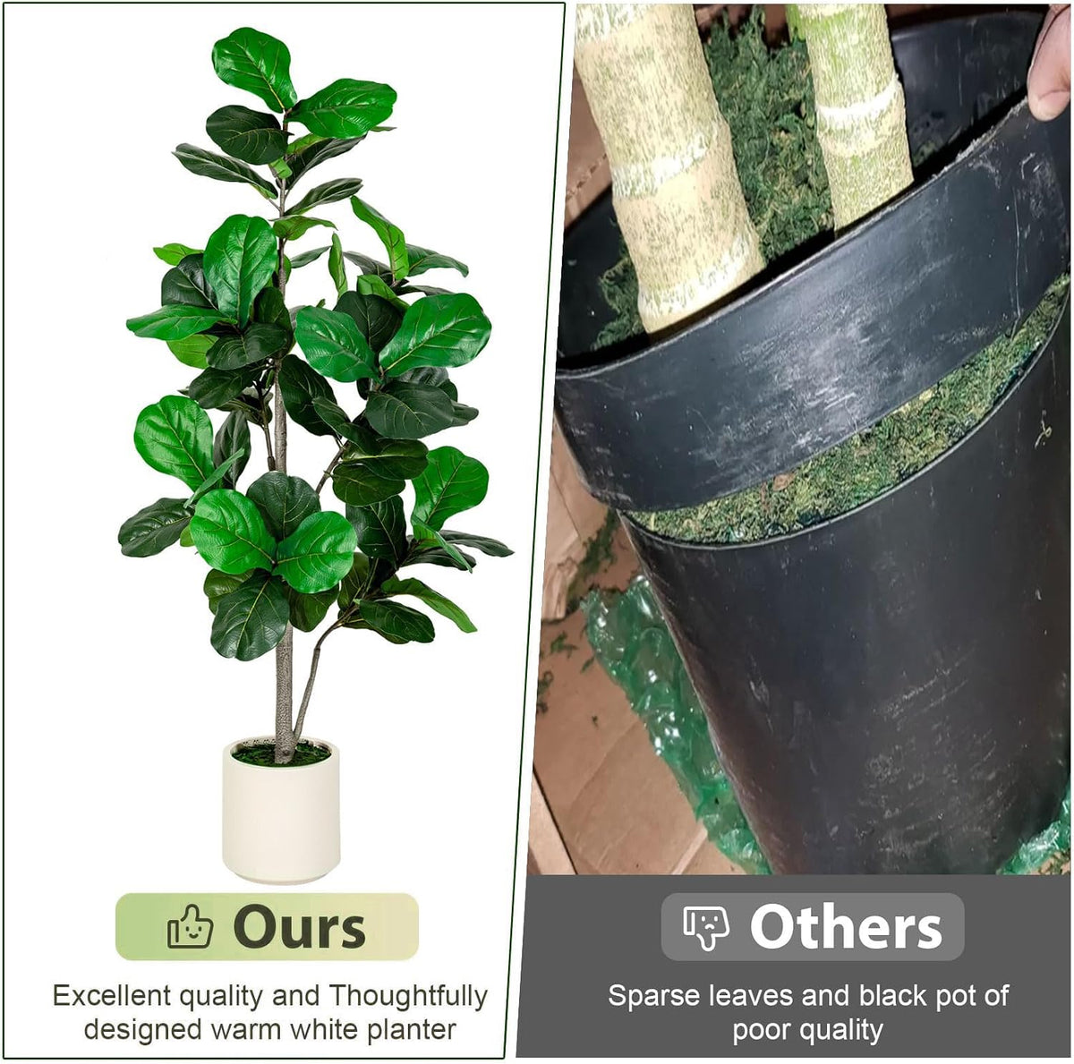 artificial fiddle leaf fig tree 5ft tall faux, package contents