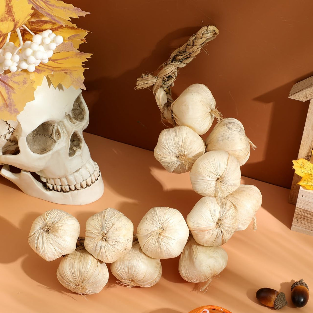 Cabilock 1 pc Halloween Artificial Garlic String, Simulation Artificial Lifel...