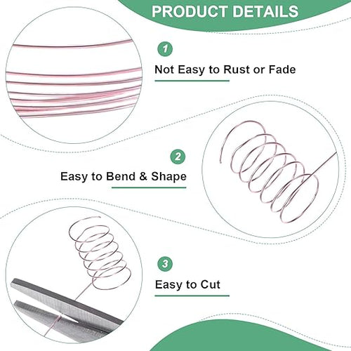 0.2mm Jewelry Wire, 32 Gauge 328FT Craft Wire Copper Beading Wire for Jewelry Making/Planting/Weaving/DIY Crafting, Soft Metal Wires [100M, Rose Golden]