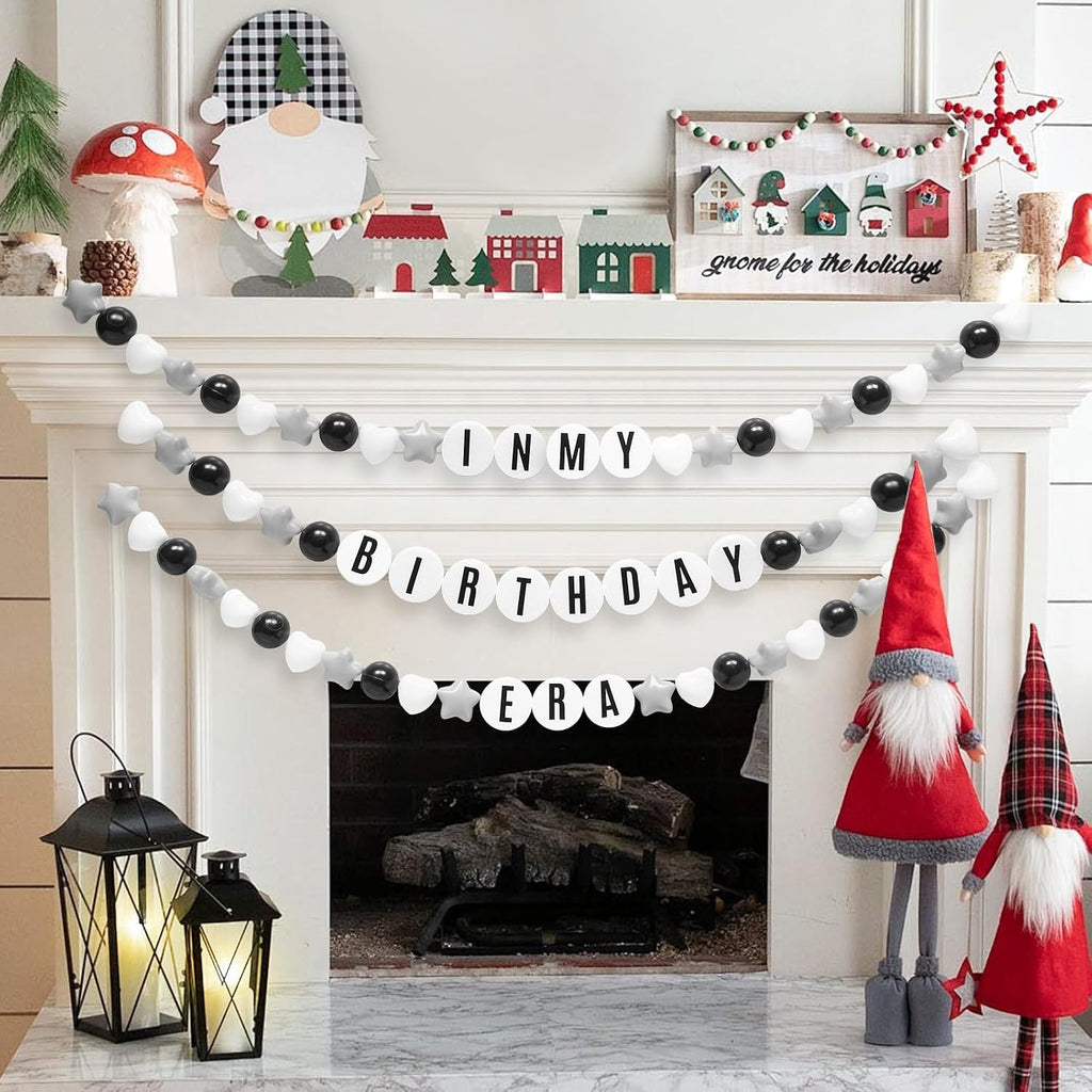 diy giant friendship bracelet birthday garland kit with shown in use