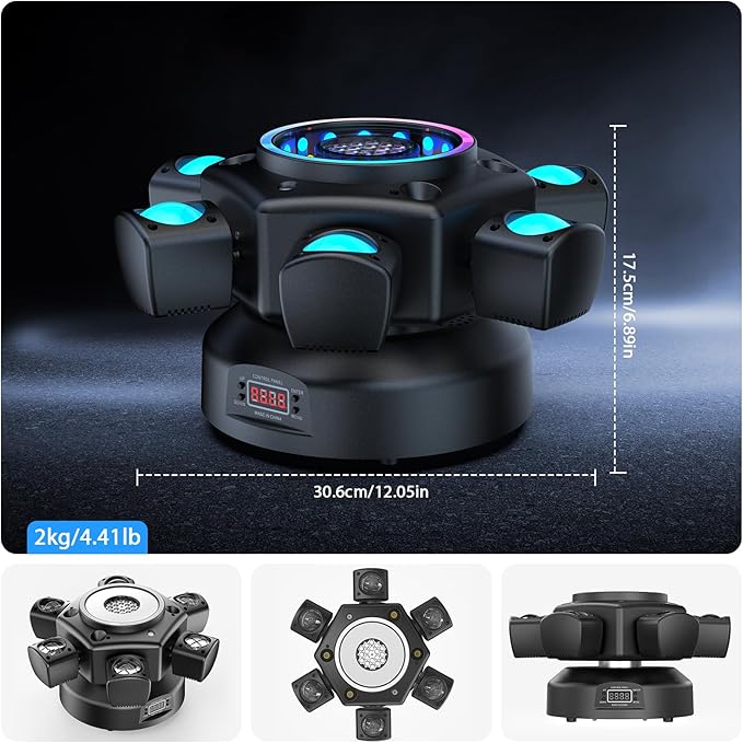 120W DJ Light Moving Head 6 Arms Stage Lights with Mixed Lighting Effects,DJ Stage Lighting for Party Disco Club Wedding Bar