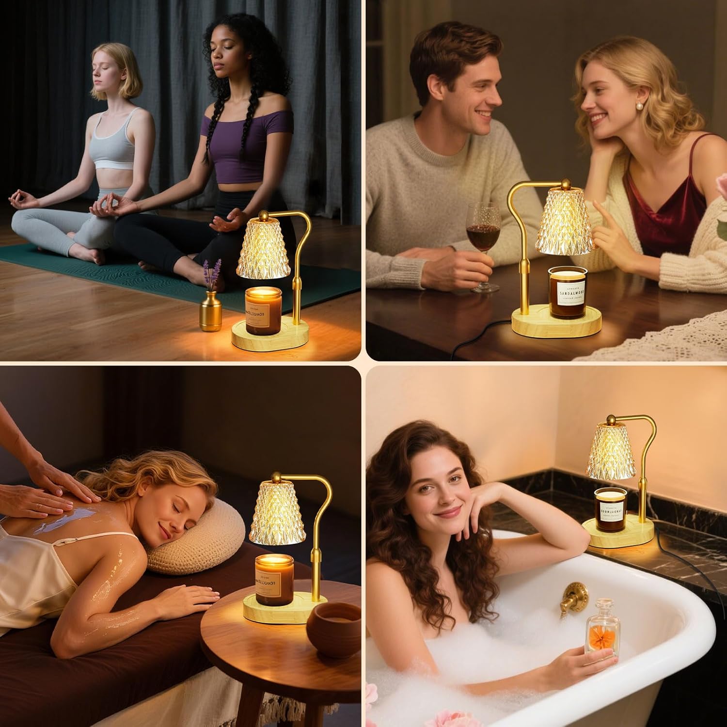 Candle Warmer Lamp with Timer Dimmer, Birthday Gifts for Women Mom, Height Adjustable Wax Melt Warmer for Jar Candles with 2 Bulbs, House Warming Gifts New Home Decor