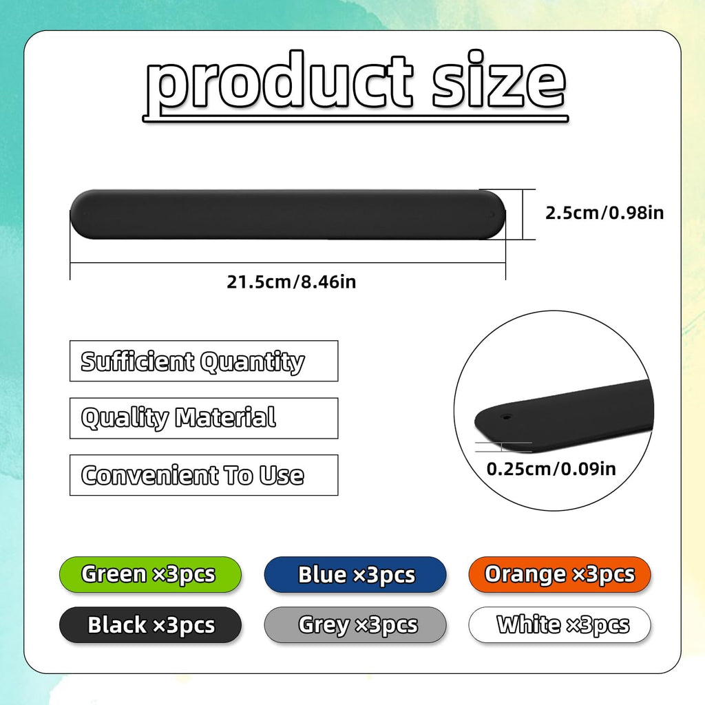 18 Pieces Gift Wrapping Paper Holder, Silicone Paper Slap Bands Clamps Roll Clips, Silicone Covered Metal Strips Gift Wrap Roll Holder for Home Storage Organization