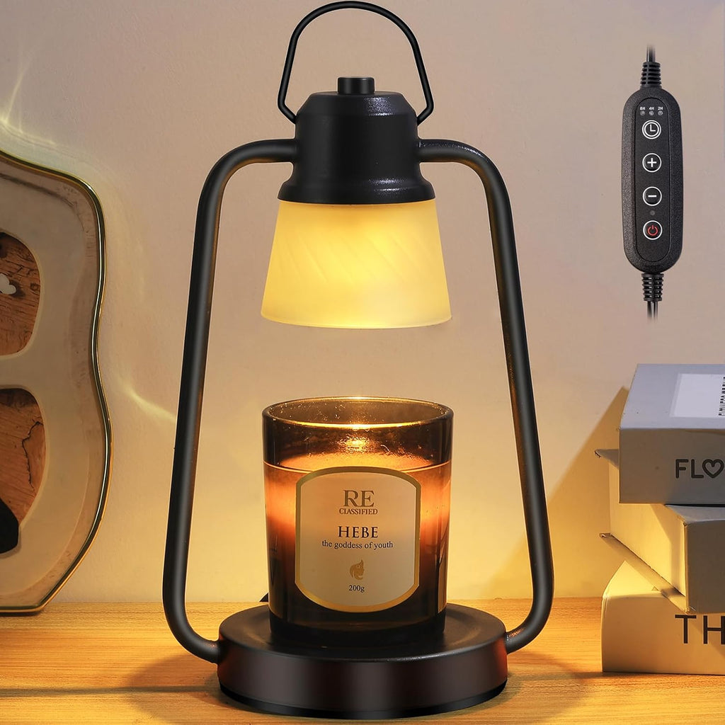 Candle Warmer Lamp with Timer Dimmer - Birthday Gifts for Women, Electric Wax Melt Warmer Lamp for Jar Candles, Vintage Candle Lamp Warmer with 2 Bulbs, House Warming Gifts New Home Decor