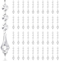 Nuenen 100 Pcs Hanging Crystals for Centerpieces Acrylic Chandelier Garland Beads Strands Prism Decorations Clear Teardrop Chandelier Crystals Pendant Wedding Home Garden Outdoor Ornaments(Lantern)