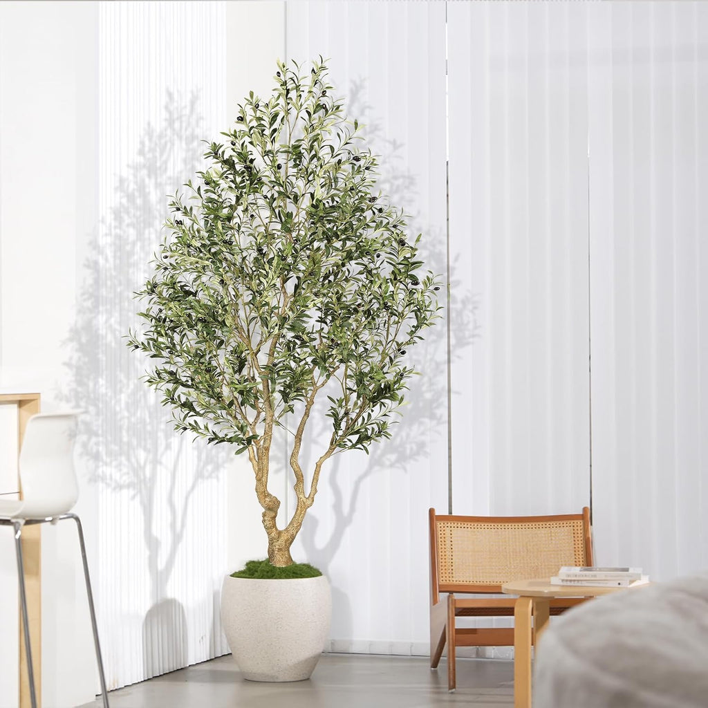 feelead faux olive tree 8ft - tall olive on a desk or shelf
