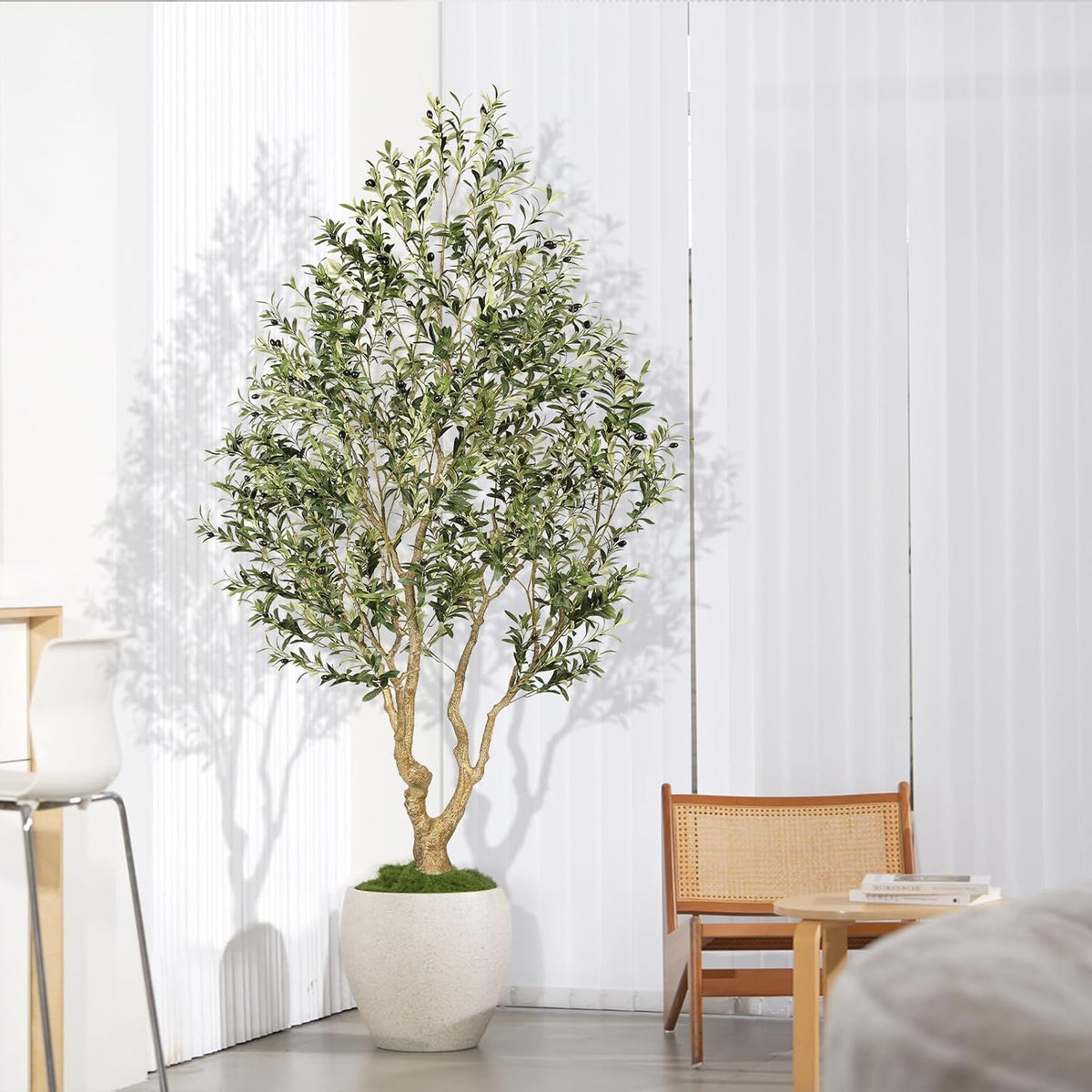 feelead faux olive tree 8ft - tall olive on a desk or shelf