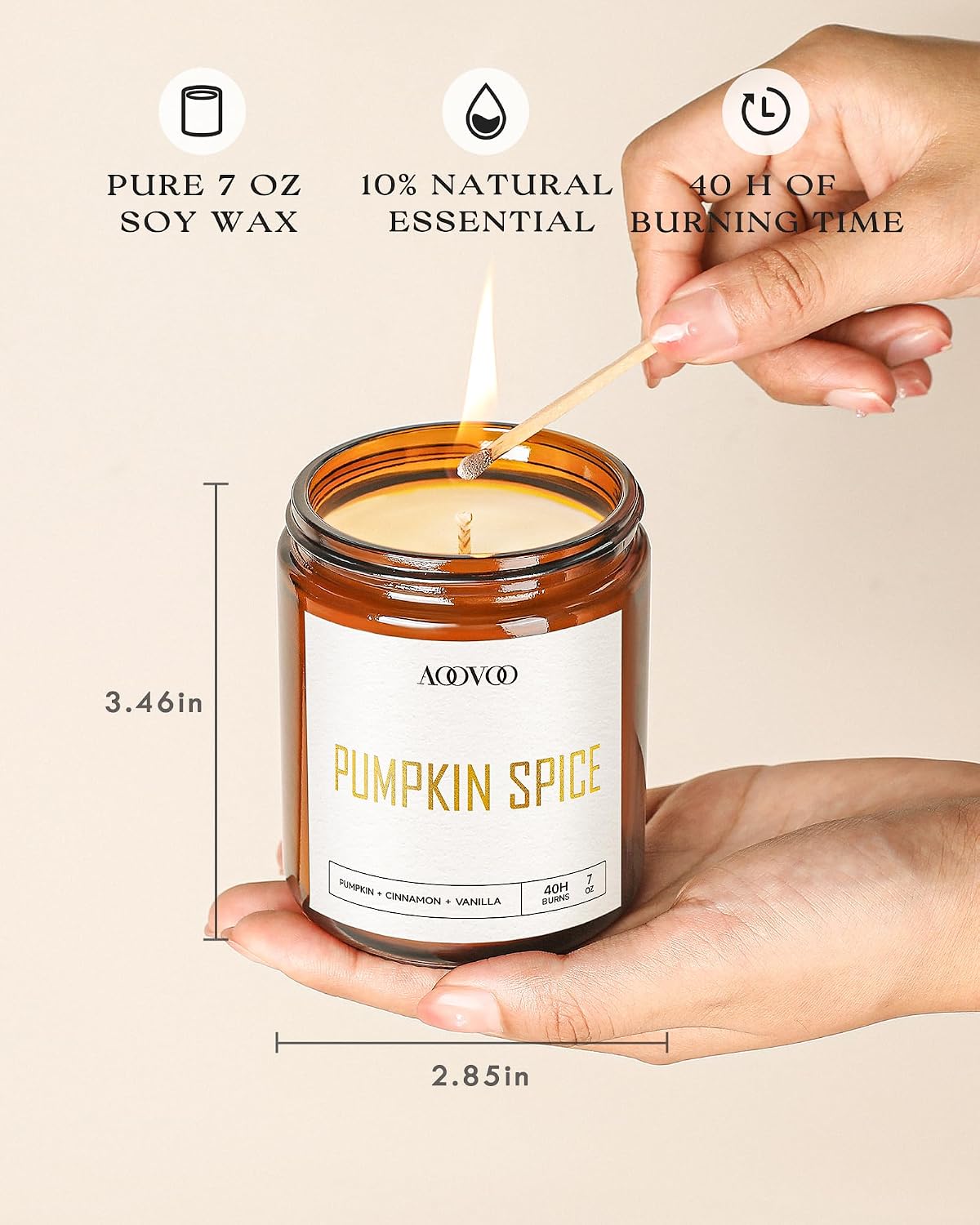 AOOVOO Fall Scented Candles - 6 PC Soy Candle, 42 oz