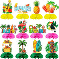 12Pcs Summer Honeycomb Hawaii Table Centerpieces Luau Aloha Table Toppers Tiki Honeycomb Centerpieces Tropical Flamingo Table Decorations for Beach Pool Luau Birthday Wedding Party