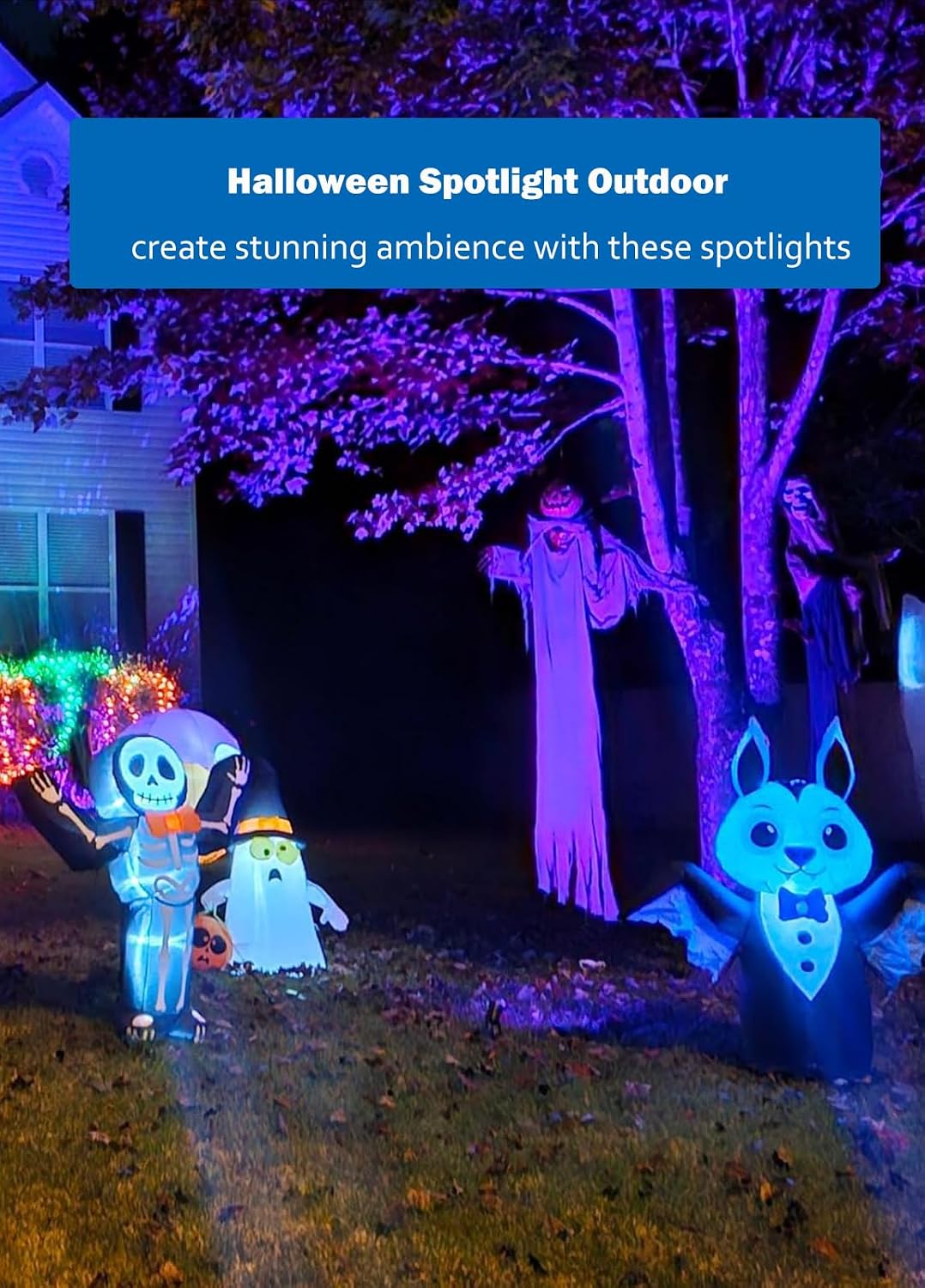 Halloween Christmas Spotlight Outdoor: 12W RGBW LED Spot Lights Outdoor with ...