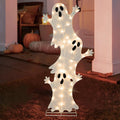 halloween lighted 3 stacked ghosts, 42’’ h pre-lit, main product view