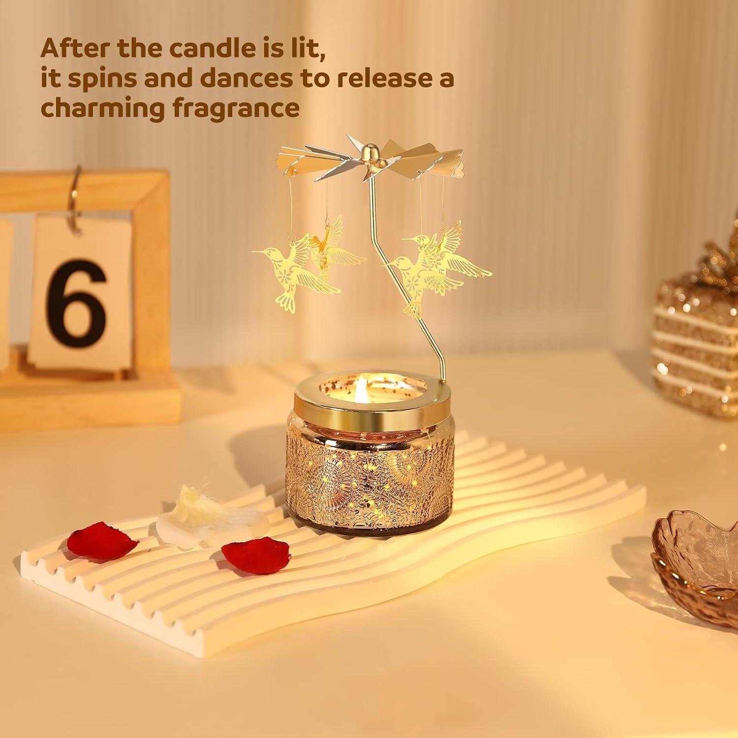 Unique Hummingbird Rotating Scented Candle – Gifts for Women Who Have Everything, Funny Birthday Present for Mom Grandma Wife Daughter