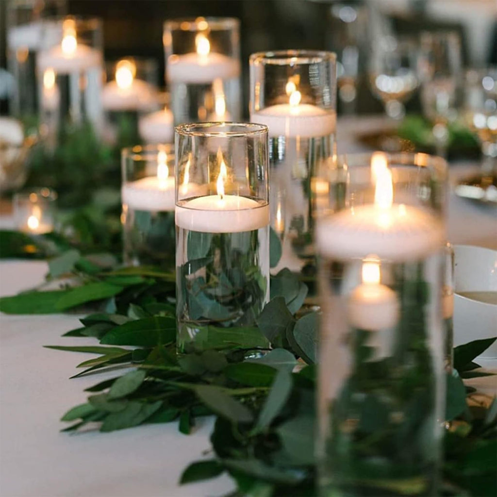 36 Packs 3-Inch unscented White Floating Candles - Ideal for Weddings, Pool Party, Holiday Centerpieces and Events - Odorless, Drip-Free, Long Lasting Burn Time