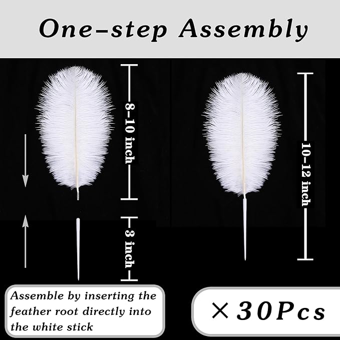 SOGUGOM Light Salmon Ostrich Feathers - 30PCS 8-10 inch Ostrich Feathers Kit for Centerpieces, Kindergarten Crafts, Dream Catchers and DIY Projects(Light Salmon)