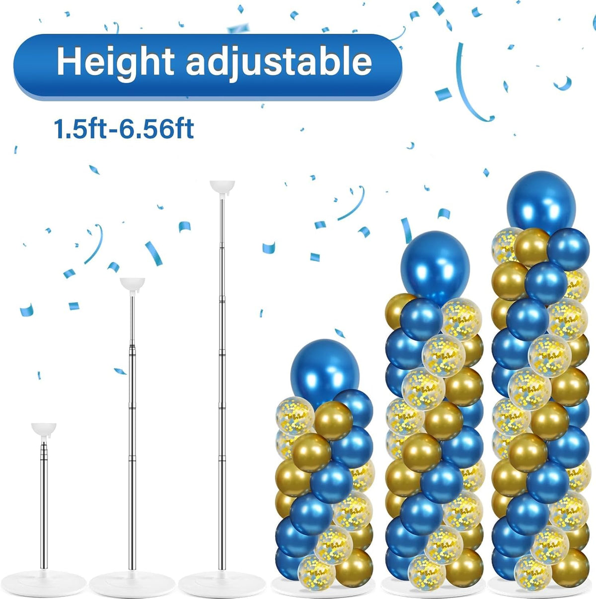 2 sets adjustable balloon column stand kit with, side view