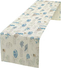 Starfish Table Runner,Vintage Nautical Seashell Tropical Beach Theme Coastal Ocean Sea Burlap for Hotel Indoors Outdoor Dining Room Kitchen Tablecloth, 13x60in