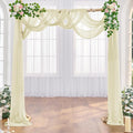 Wedding Arch Draping Fabric Beige Arch Drapes Sheer Backdrop Curtain for Ceremony Photo Wedding Decor 19Ft x 28" 2 Panel
